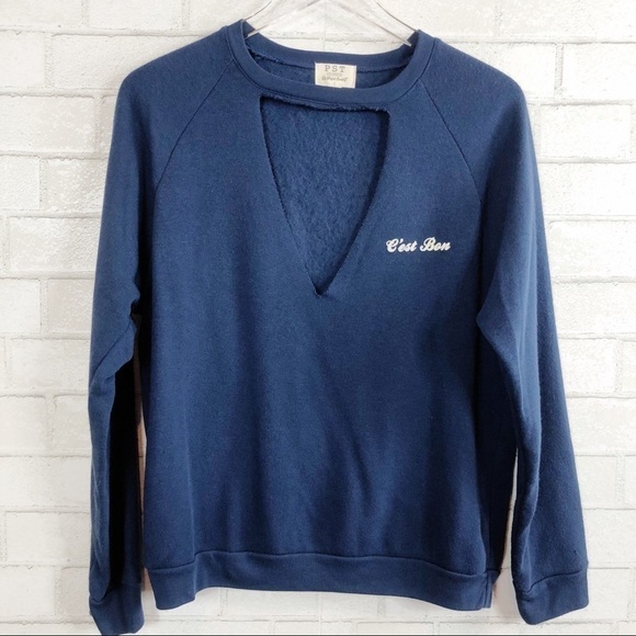 Project Social T Tops - NWOT PST PROJECT SOCIAL T C’est Bon Cutout Sweatshirt L